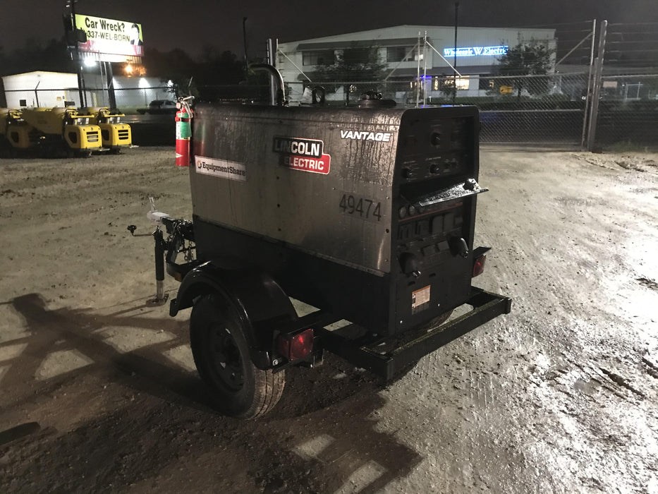 2019 Lincoln Electric Vantage 322 Ready-Pak 3, Two Wheel Trailer, Fender and Light Kit, Cable Rack