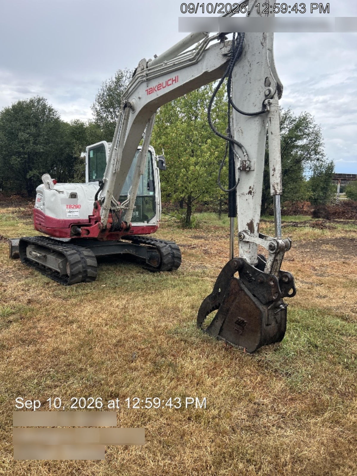 2019 Takeuchi TB290 Cab/Heat/AC Rubber tracks, Dozer blade, Travel alarm, Auxiliary hydraulics w/Manual QC, Hydraulic thumb, 18", 24", and 36" Buckets