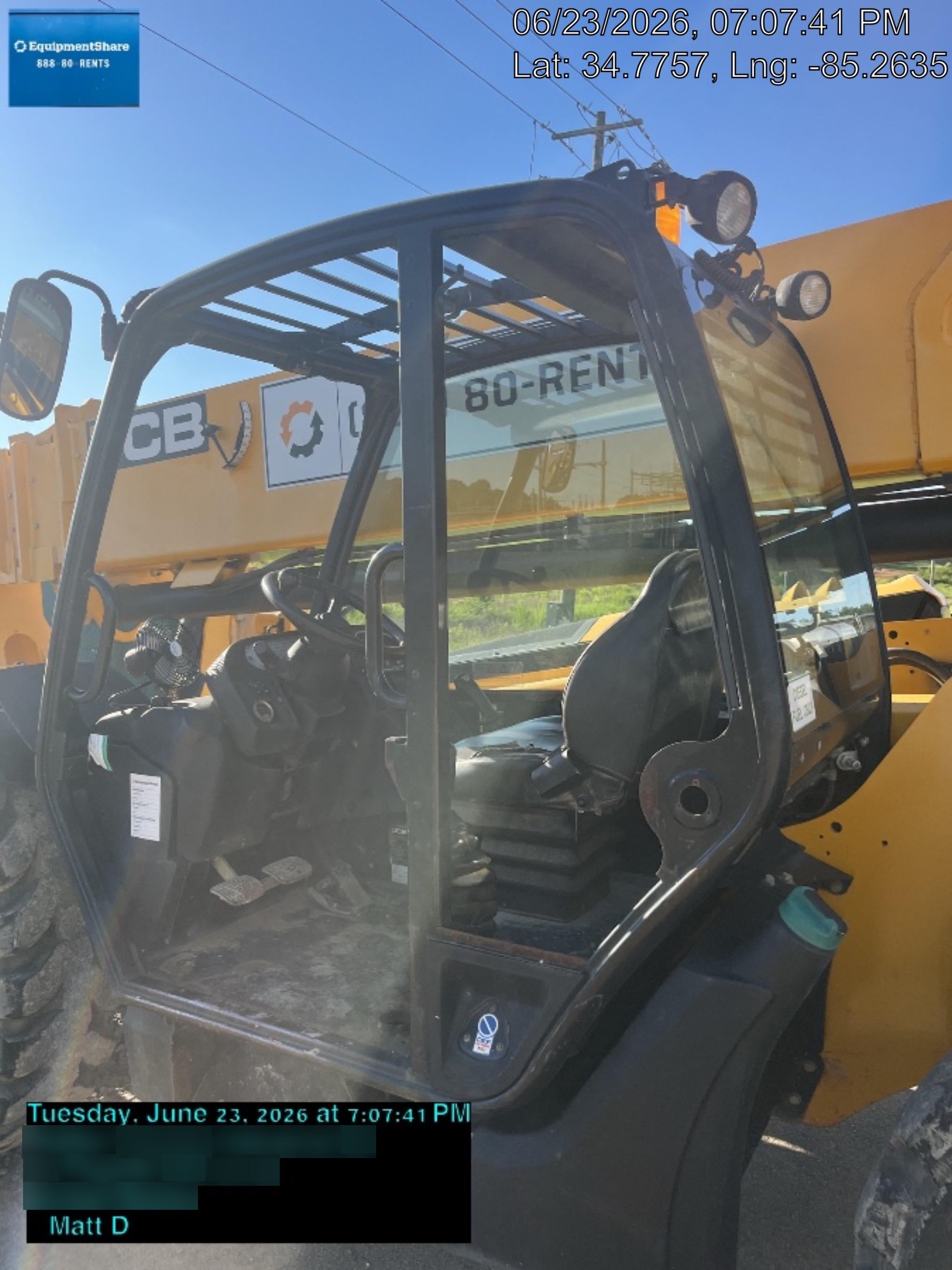 2019 JCB 510-56 Canopy, 74 HP, Solid Tires, STD Worklight, Beacon, Aux Hydraulics, Lifting Eye, Back up Alarm w/66" Carriage/60" Forks
