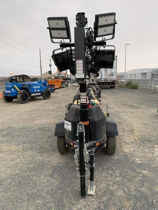 2020 Allmand NLV3GR (4) LED Light Fixture 350W, 23' Vertical Mast, 3kW Prime, Towable, Deep Sea L401, Leveling Jacks, Yanmar T4F 5.8hp