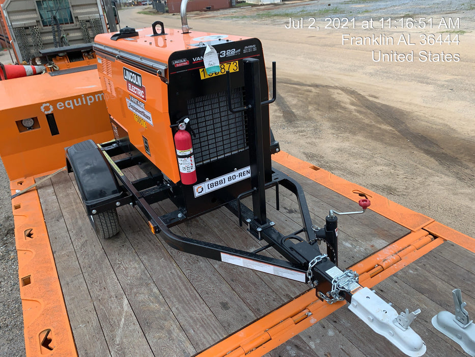 2021 Lincoln Electric Vantage 322 Vantage 322 Ready Pak 3 w/ Telematics & Decals, ORANGE (includes trailer, cable rack, fender light kit)