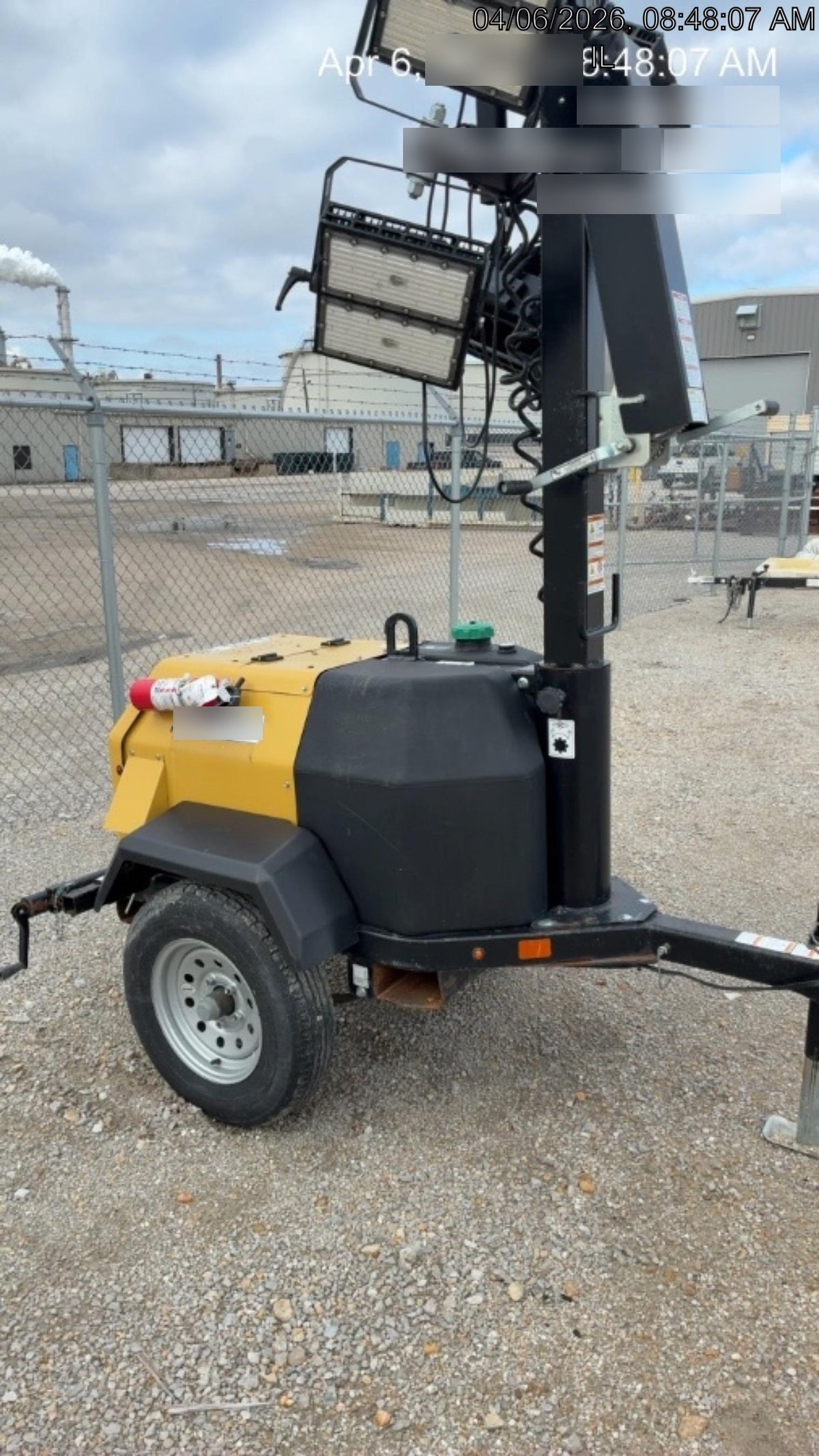2022 Allmand NLV3GR (4) LED Light Fixture 350W, 23' Vertical Mast, 3kW Prime, Towable, Deep Sea L401, Leveling Jacks, Yanmar T4F 5.8hp
