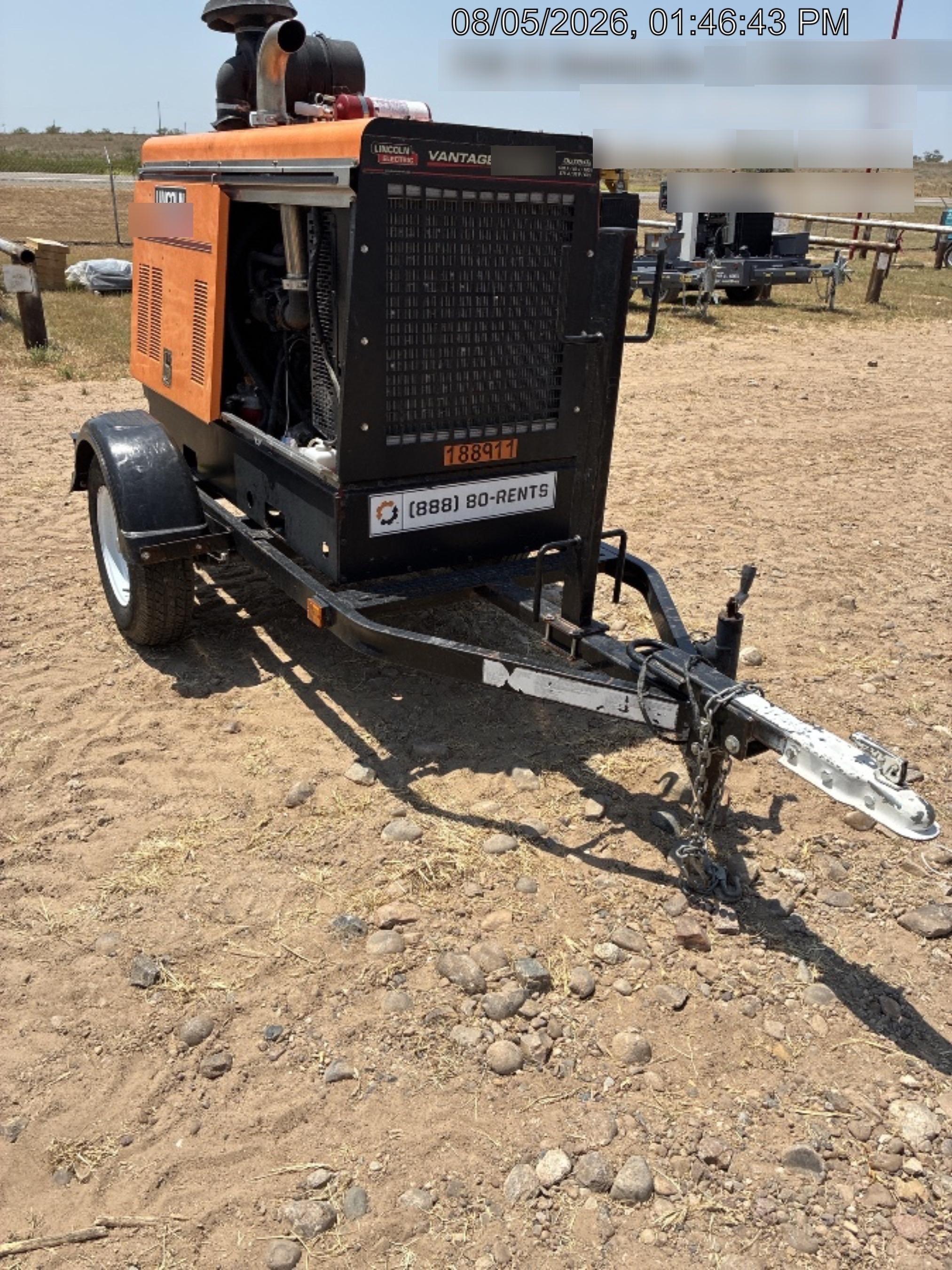 2021 Lincoln Electric Vantage 549X Ready Pak 3, ORANGE (includes trailer, cable rack, fender light kit)