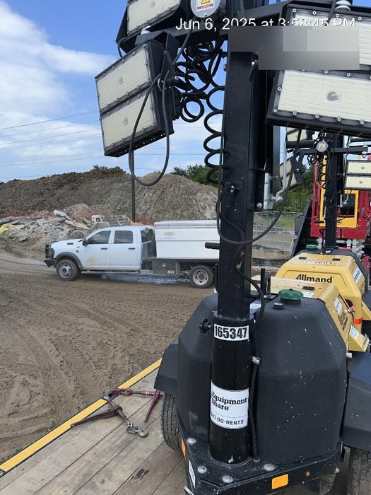 2021 Allmand NLV3GR (4) LED Light Fixture 350W, 23' Vertical Mast, 3kW Prime, Towable, Deep Sea L401, Leveling Jacks, Yanmar T4F 5.8hp