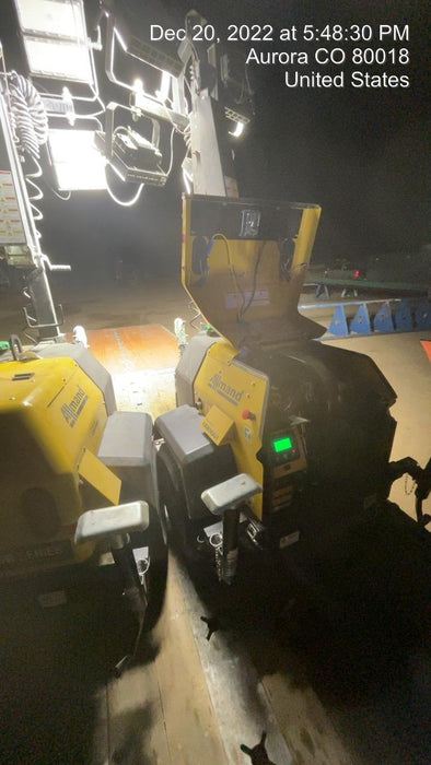 2022 Allmand NLV3GR (4) LED Light Fixture 350W, 23' Vertical Mast, 3kW Prime, Towable, ES Decals, T3