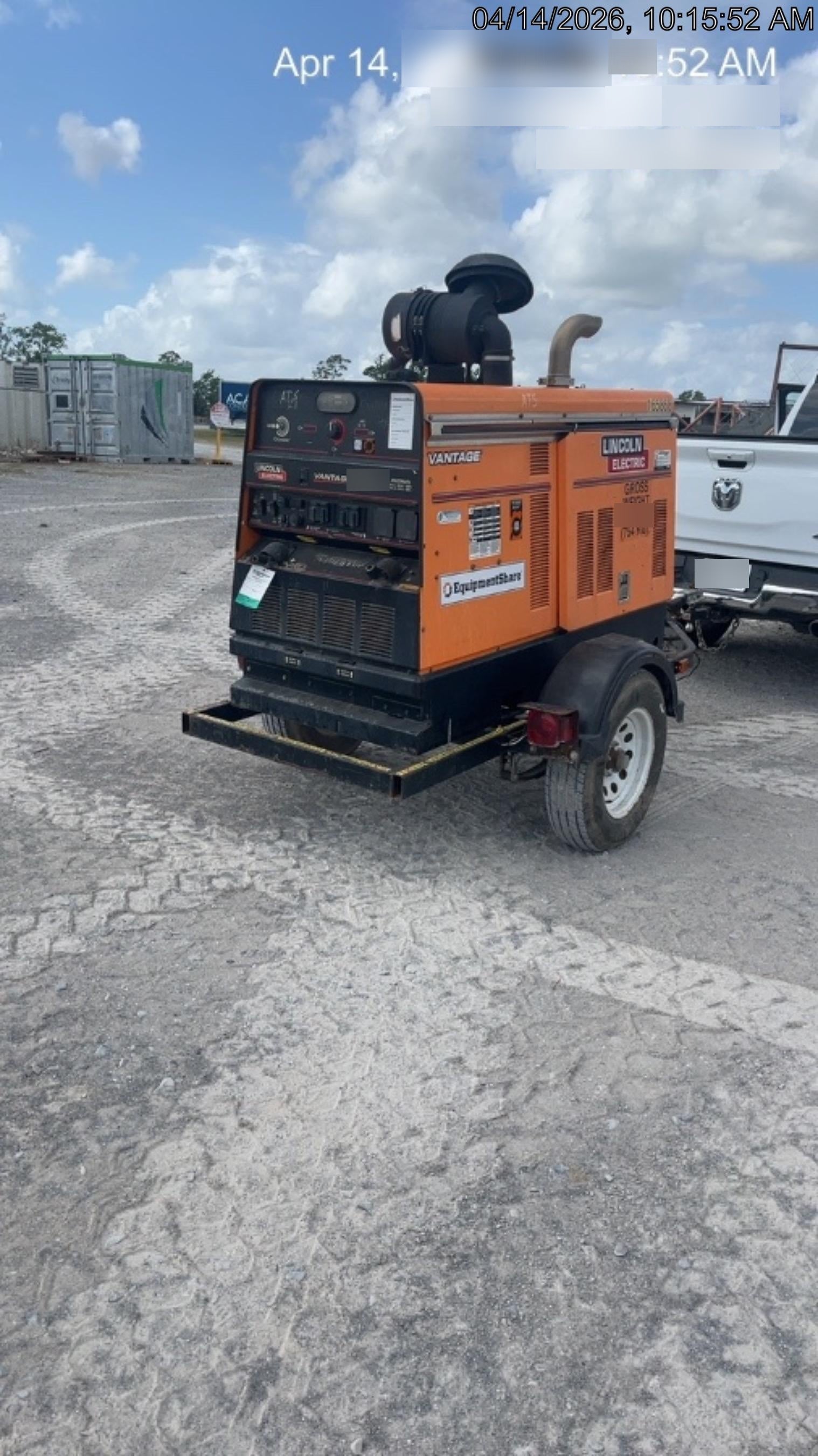 2021 Lincoln Electric Vantage 549X Ready Pak 3, ORANGE (includes trailer, cable rack, fender light kit)