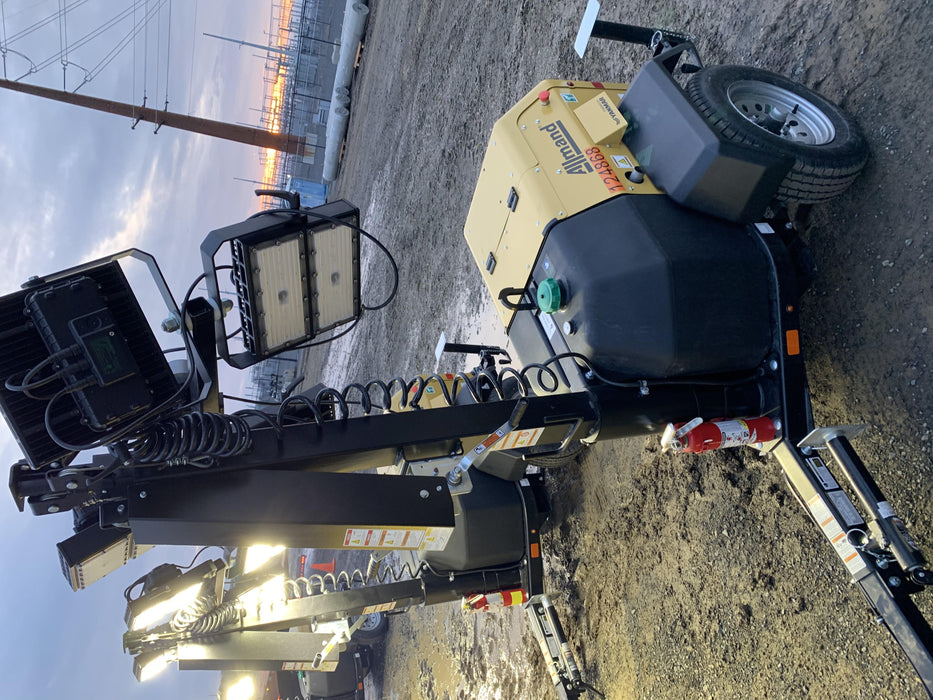 2020 Allmand NLV3GR (4) LED Light Fixture 350W, 23' Vertical Mast, 3kW Prime, Towable, Deep Sea L401, Leveling Jacks, Yanmar T4F 5.8hp