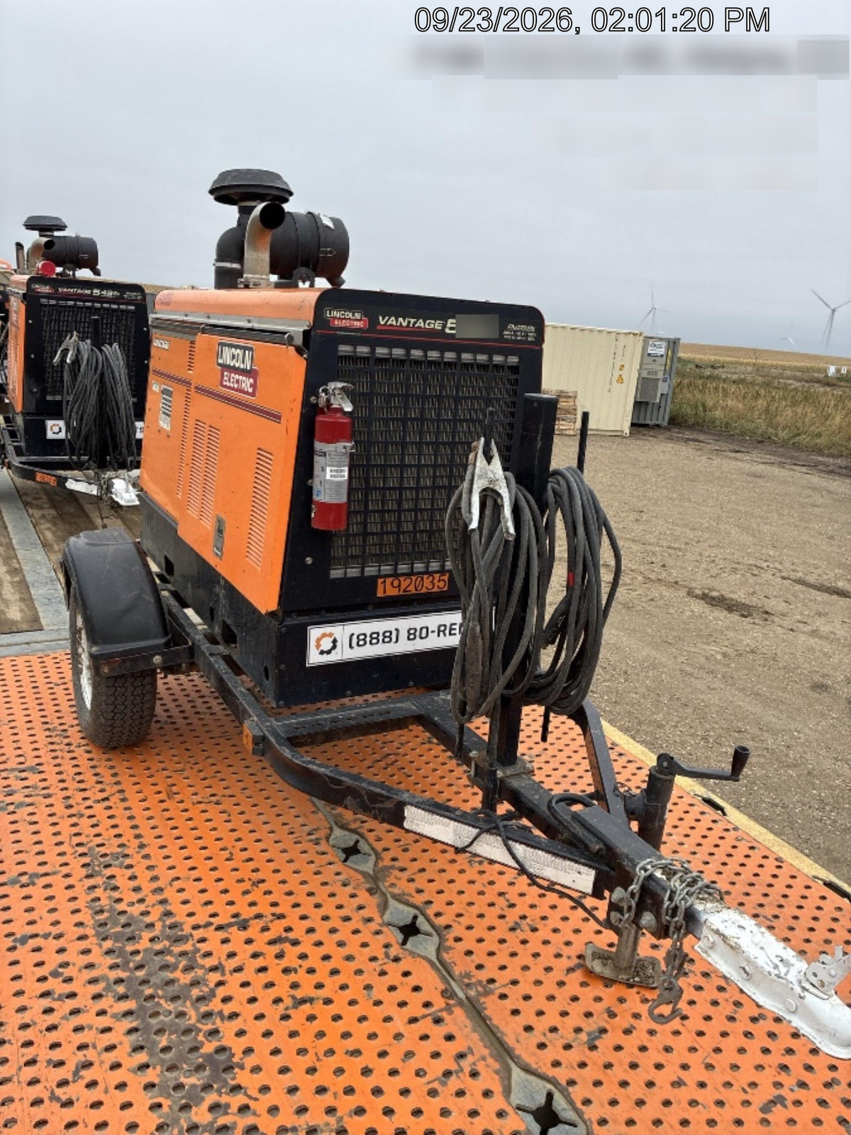 2021 Lincoln Electric Vantage 549X Ready Pak 3, ORANGE (includes trailer, cable rack, fender light kit)