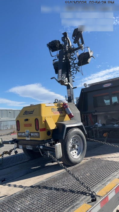 2021 Allmand NLV3GR (4) LED Light Fixture 350W, 23' Vertical Mast, 3kW Prime, Towable, Deep Sea L401, Leveling Jacks, Yanmar T4F 5.8hp