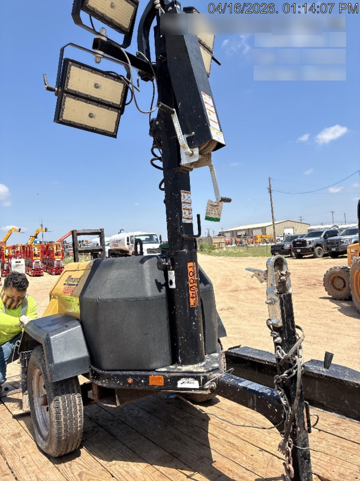 Allmand NLV3GR (4) LED Light Fixture 350W, 23' Vertical Mast, 3kW Prime, Towable, Deep Sea L401, Leveling Jacks, Yanmar T4F 5.8hp