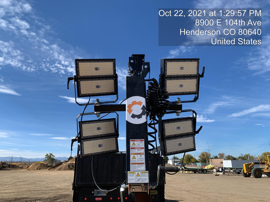 2021 Allmand NLV3GR (4) LED Light Fixture 350W, 23' Vertical Mast, 3kW Prime, Towable, Deep Sea L401, Leveling Jacks, Yanmar T4F 5.8hp