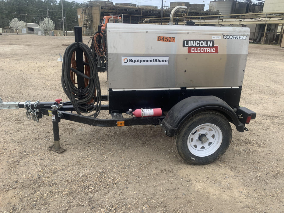 2019 Lincoln Electric Vantage 322 Welder Ready-Pak 3, Two wheel trailer, Fender and Light kit, Cable Rack