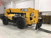 2019 JCB 510-56 74 HP w/Open ROPS, Beacon, Aux Hydraulics, Worklights, Solid Tires w/60" Carriage/Forks