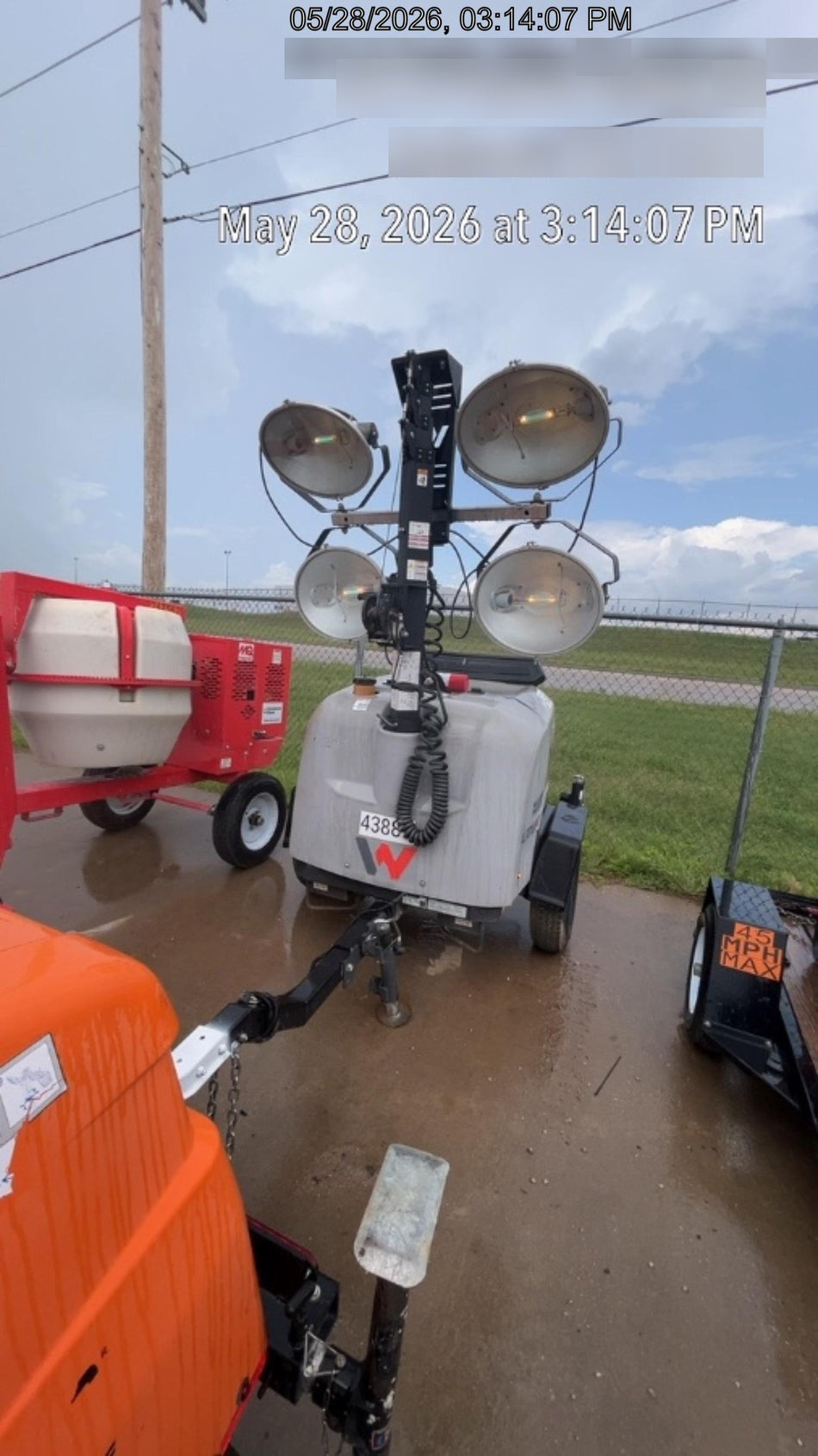 2019 Wacker Neuson LTV6L-MH Wacker Neuson LTV6L Mobile Light Tower w/Fuel Level Sensor Installed