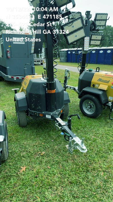 2022 Allmand NLV3GR (4) LED Light Fixture 350W, 23' Vertical Mast, 3kW Prime, Towable