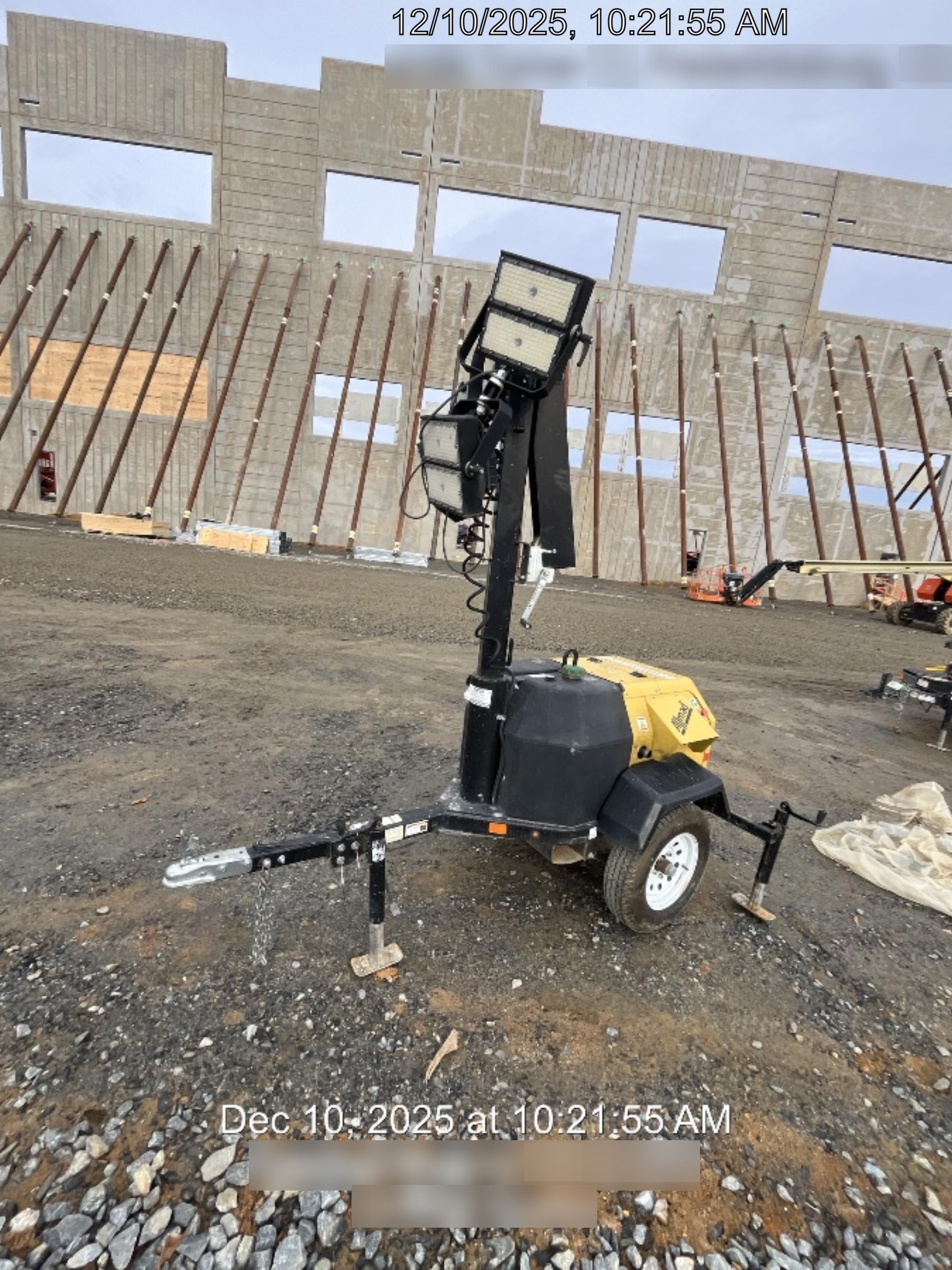 2021 Allmand NLV3GR (4) LED Light Fixture 350W, 23' Vertical Mast, 3kW Prime, Towable, Deep Sea L401, Leveling Jacks, Yanmar T4F 5.8hp
