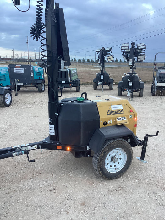 2021 Allmand NLV3GR (4) LED Light Fixture 350W, 23' Vertical Mast, 3kW Prime, Towable, Deep Sea L401, Leveling Jacks, Yanmar T4F 5.8hp