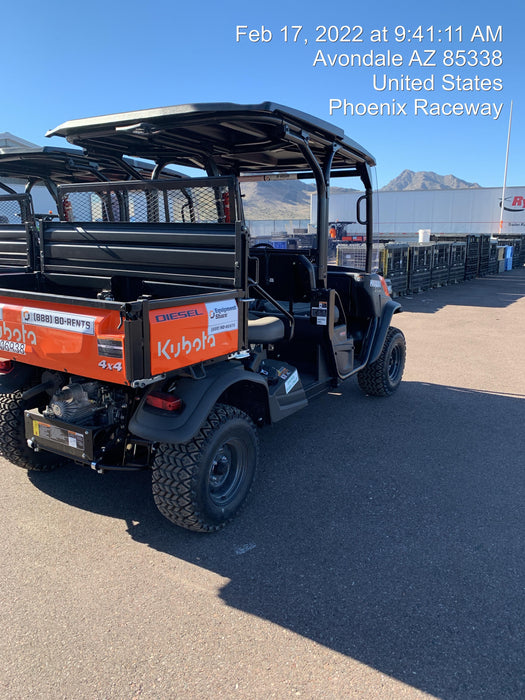 2022 Kubota RTV-X1140W-H Plastic Canopy, Windshield Acrylic Clear, LED Strobe Light, Wire Harness Kit, Back up Alarm