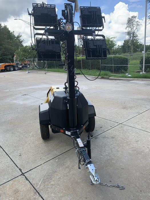 2022 Allmand NLV3GR (4) LED Light Fixture 350W, 23' Vertical Mast, 3kW Prime, Towable, Deep Sea L401, Leveling Jacks, Yanmar T4F 5.8hp