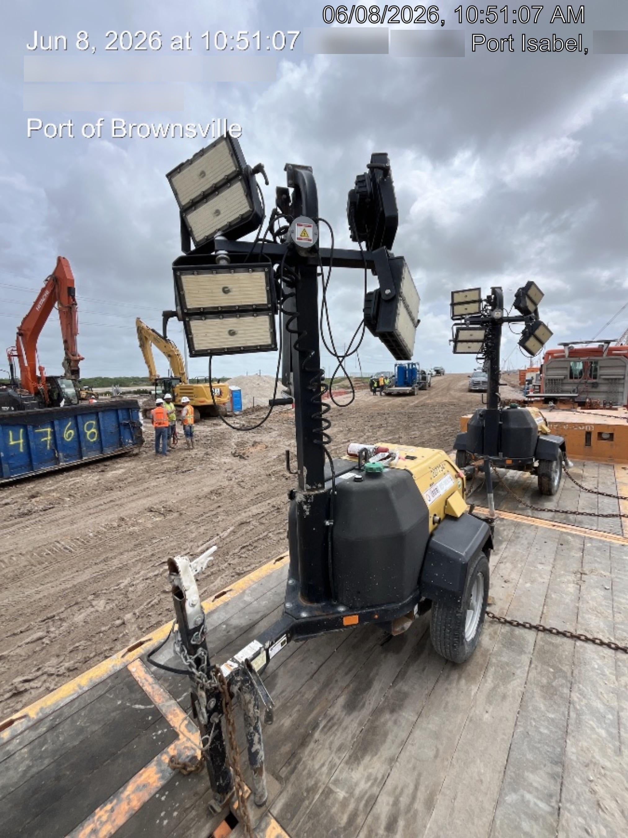 2022 Allmand NLV3GR (4) LED Light Fixture 350W, 23' Vertical Mast, 3kW Prime, Towable, Deep Sea L401, Leveling Jacks, Yanmar T4F 5.8hp