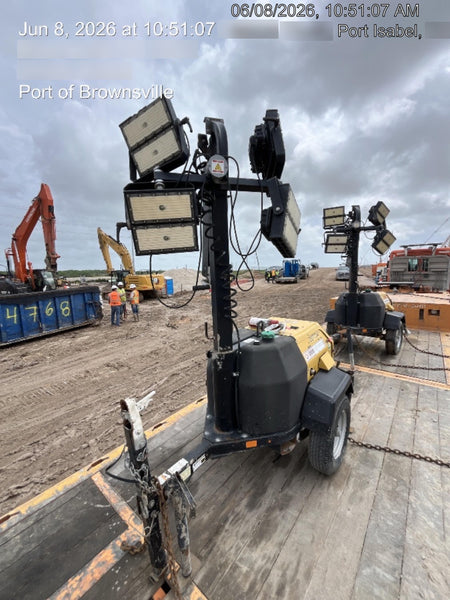 2022 Allmand NLV3GR (4) LED Light Fixture 350W, 23' Vertical Mast, 3kW Prime, Towable, Deep Sea L401, Leveling Jacks, Yanmar T4F 5.8hp