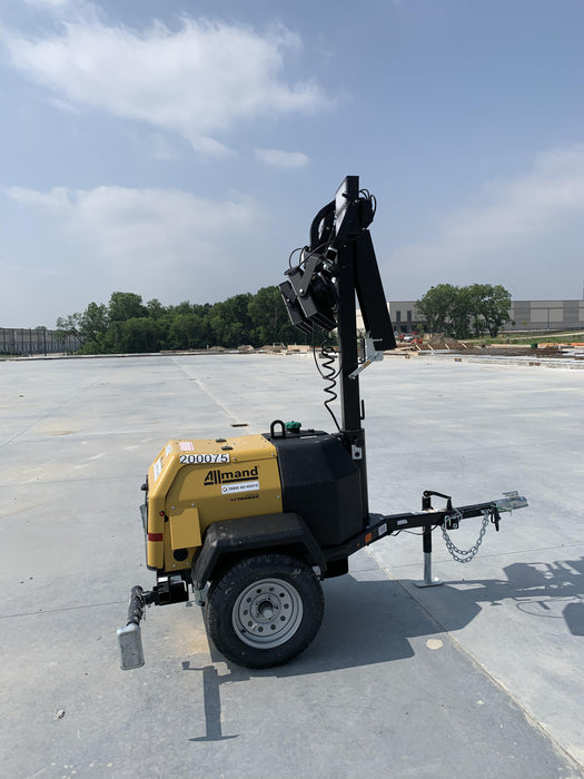 2022 Allmand NLV3GR (4) LED Light Fixture 350W, 23' Vertical Mast, 3kW Prime, Towable, Deep Sea L401, Leveling Jacks, Yanmar T4F 5.8hp