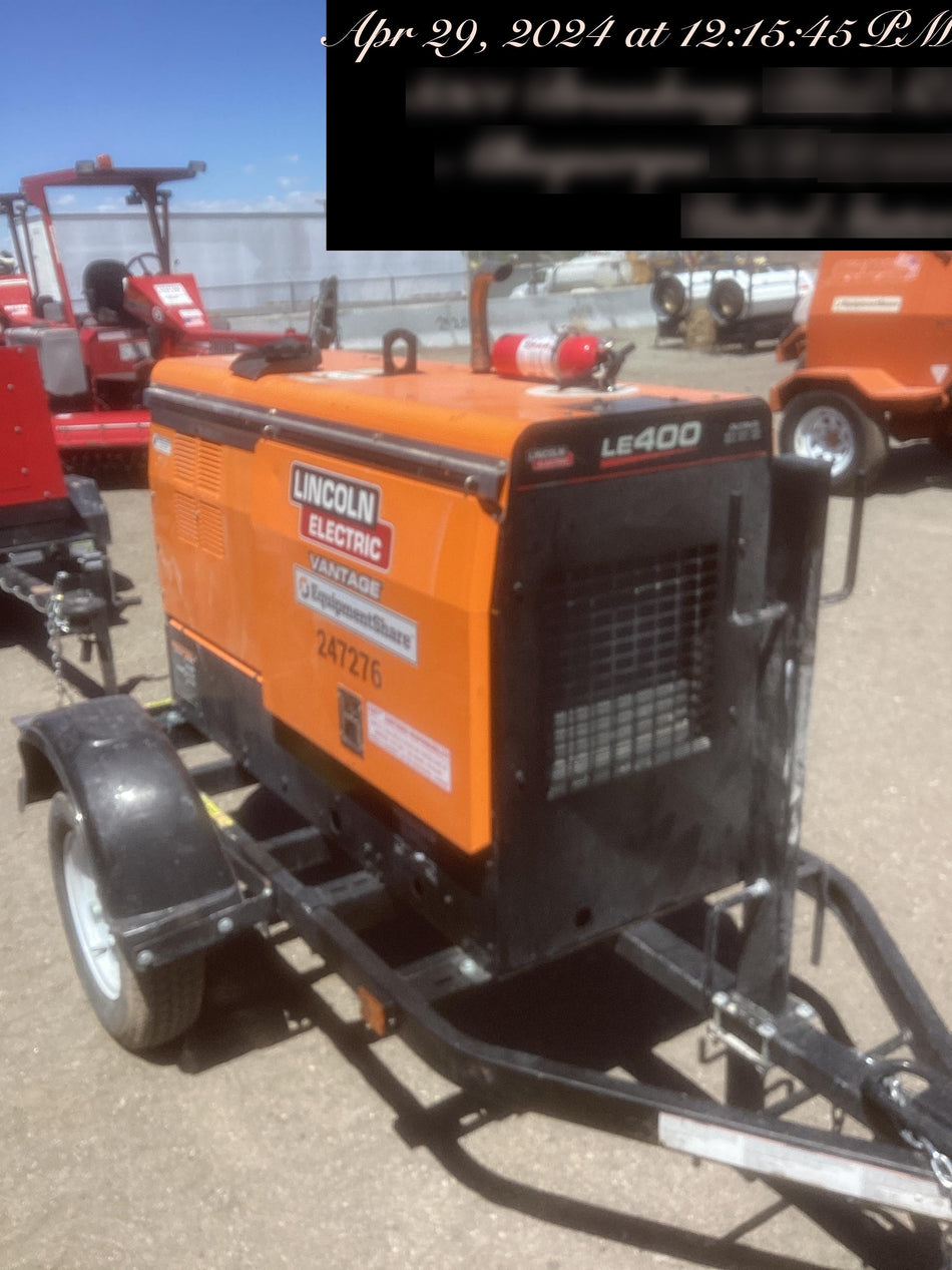2022 Lincoln Electric LE400 Kubota V1505, Trlr, Cable Rack, Light Kit, ES Decals, T3