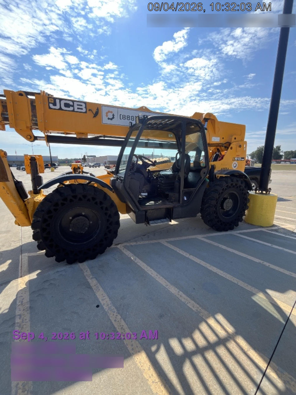 2019 JCB 510-56 Canopy, 74 HP, Solid Tires, STD Worklight, Beacon, Aux Hydraulics, Lifting Eye, Back up Alarm w/66" Carriage/60" Forks