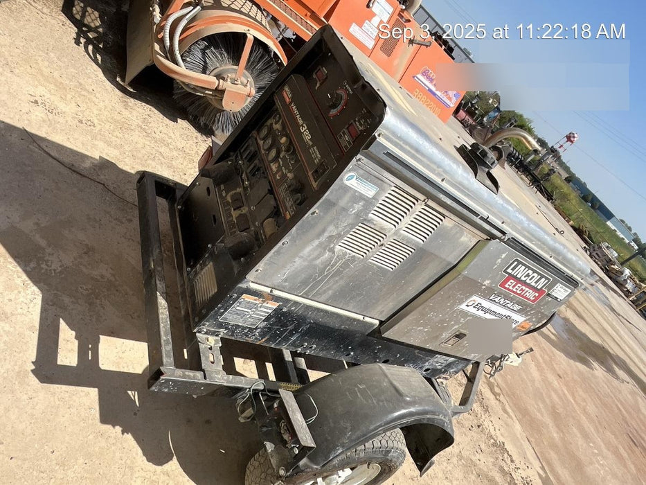 2019 Lincoln Electric Vantage 322 Ready-Pak 3, Two Wheel Trailer, Fender and Light Kit, Cable Rack