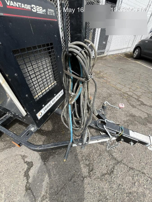 2019 Lincoln Electric Vantage 322 Welder Ready-Pak 3, Two wheel trailer, Fender and Light kit, Cable Rack
