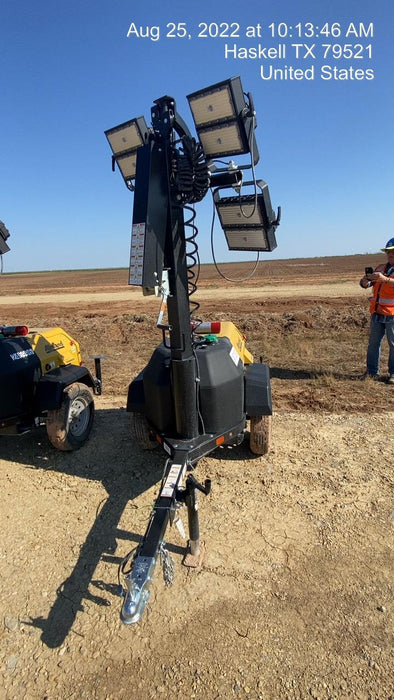 2022 Allmand NLV3GR (4) LED Light Fixture 350W, 23' Vertical Mast, 3kW Prime, Towable, ES Decals, T3