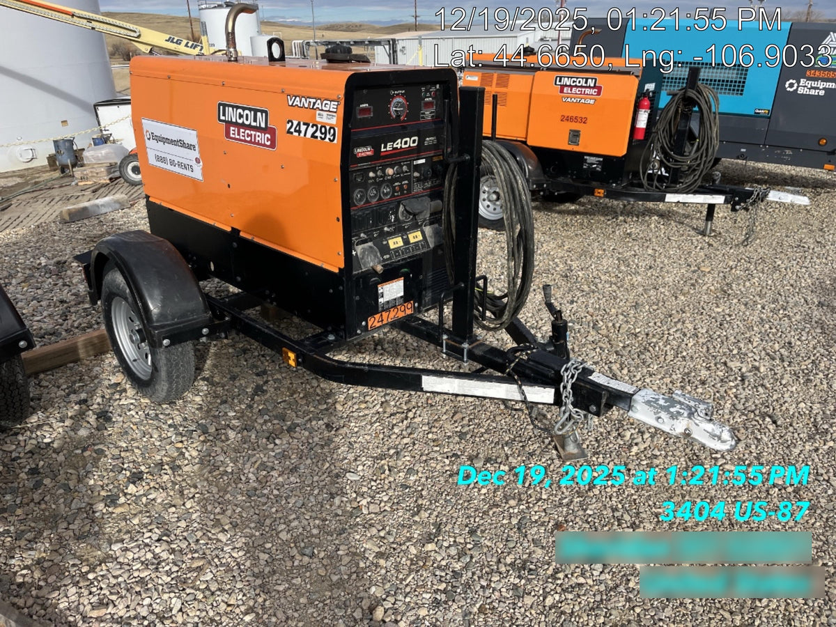 2022 Lincoln Electric LE400 Kubota V1505, Trlr, Cable Rack, Light Kit, ES Decals, T3