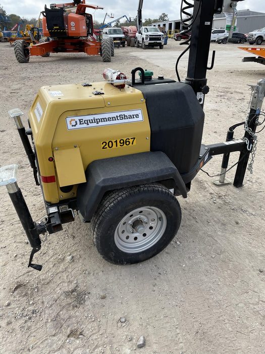 2022 Allmand NLV3GR (4) LED Light Fixture 350W, 23' Vertical Mast, 3kW Prime, Towable, Deep Sea L401, Leveling Jacks, Yanmar T4F 5.8hp