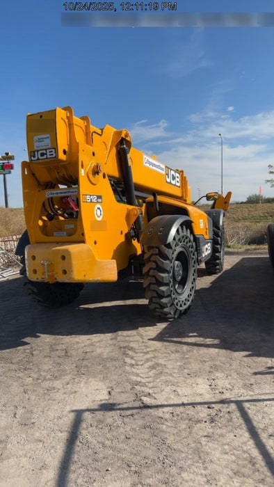 2019 JCB 512-56 Cab/Heat/Air, 109 HP, Solid Tires, STD Worklight, Beacon, Aux Hydraulics, Lifting Eye, Back up Alarm w/66" Carriage/60" Forks