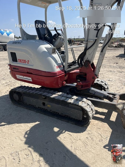 2020 Takeuchi TB235-2R Canopy, Rubber Tracks, Manual TAG QC