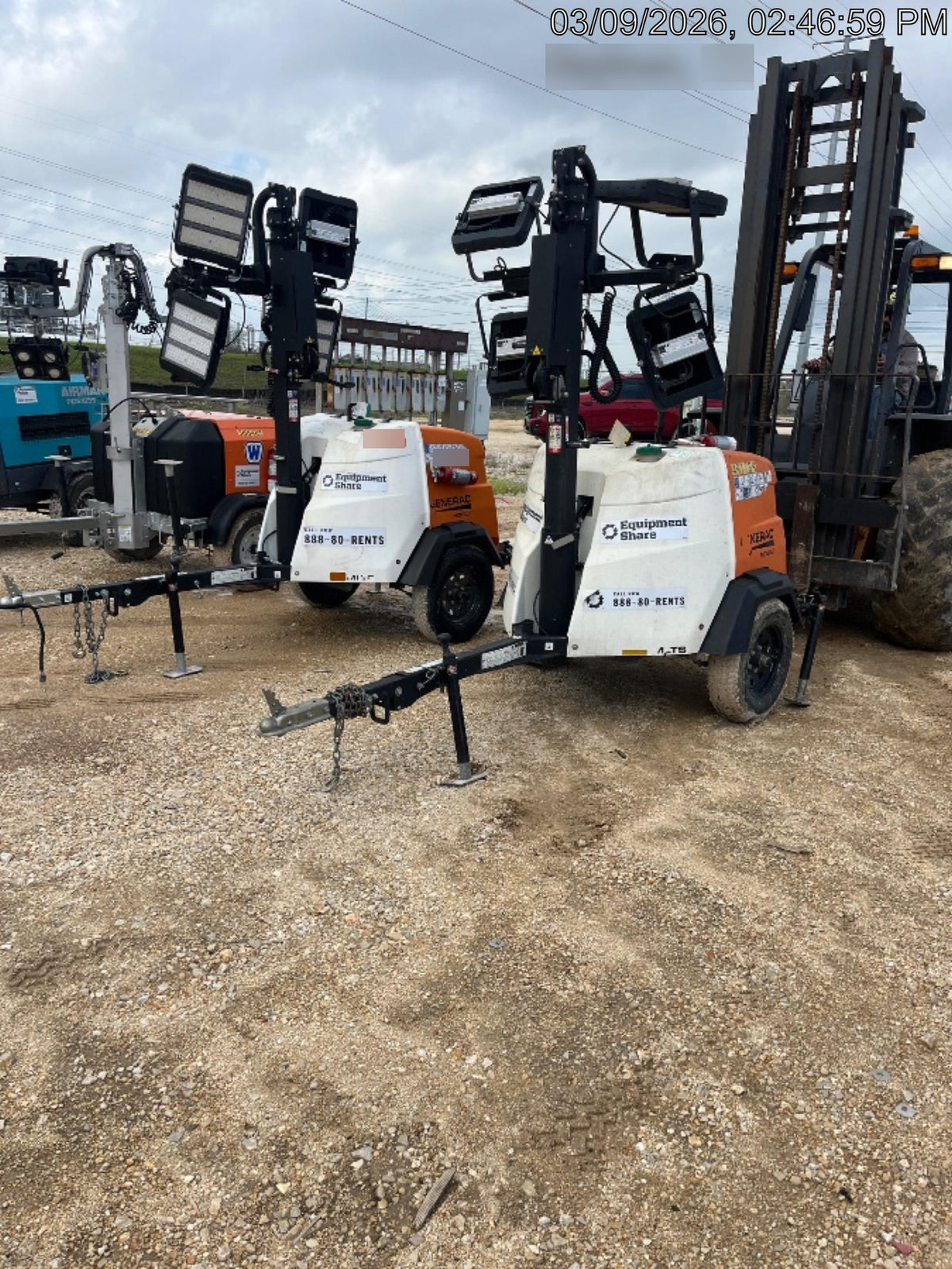 2025 Generac MLTS-4 Diesel, Mitsubishi L2E, 7.1 hp @1800 rpm, Flex Switch 120V Input, Powerzone Controller, (4) 320W LED Lights, 4kW Generator, 39.9 Gal Fuel Tank, 2" Ball, ES Decals