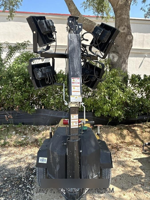 2022 Allmand NLV3GR (4) LED Light Fixture 350W, 23' Vertical Mast, 3kW Prime, Towable, Deep Sea L401, Leveling Jacks, Yanmar T4F 5.8hp