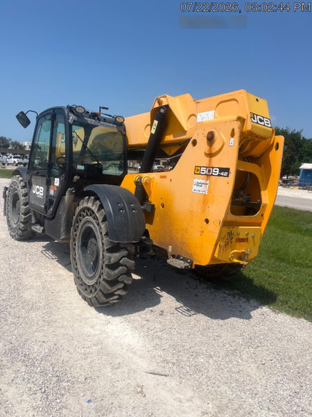 2020 JCB 509-42 Cab/Heat/Air, Solid Tires, Work Lights, Beacon, Aux Hydraulics, Back up Alarm, Lifting Eye, ES Decals