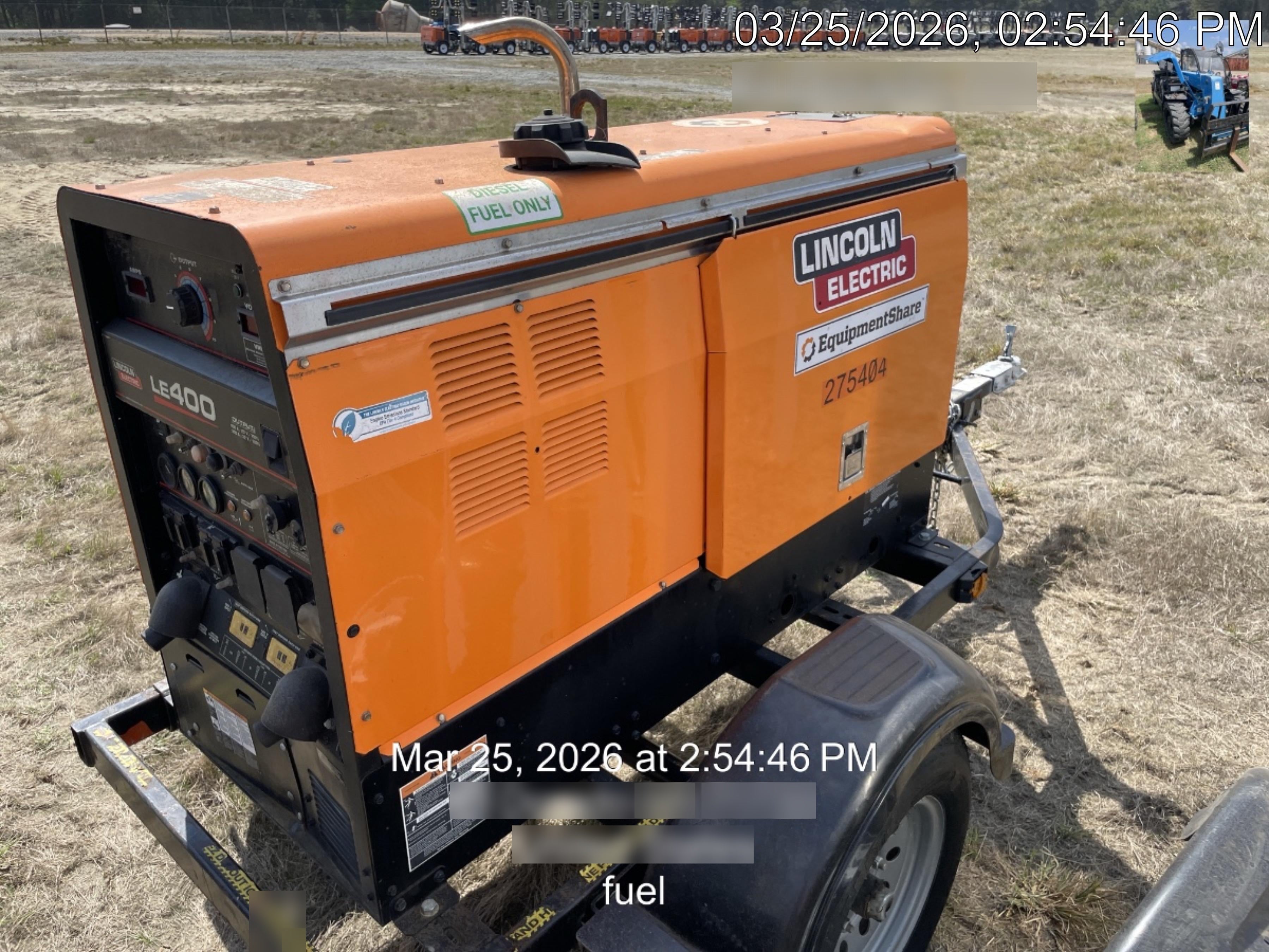 2022 Lincoln Electric LE400 Kubota V1505, Trlr, Cable Rack, Light Kit, ES Decals, T3