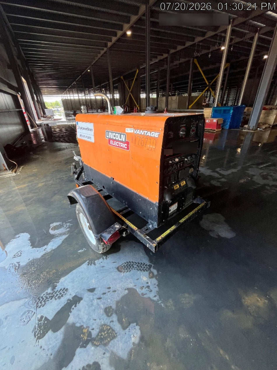 2021 Lincoln Electric Vantage 322 Vantage 322 Ready Pak 3 w/ Decals, ORANGE (includes trailer, cable rack, fender light kit) NO Telematics