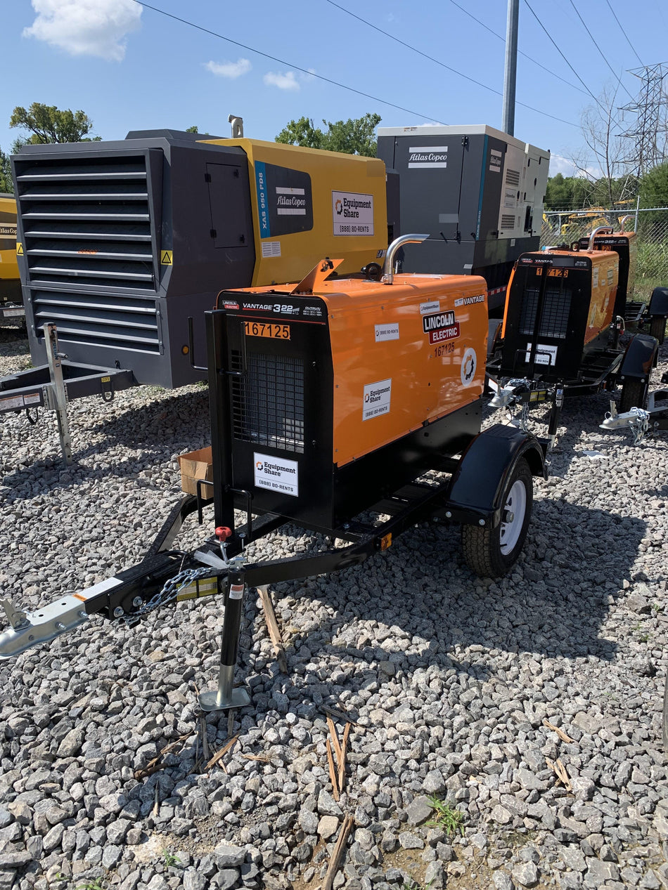 2021 Lincoln Electric Vantage 322 Vantage 322 Ready Pak 3 w/ Decals, ORANGE (includes trailer, cable rack, fender light kit) NO Telematics
