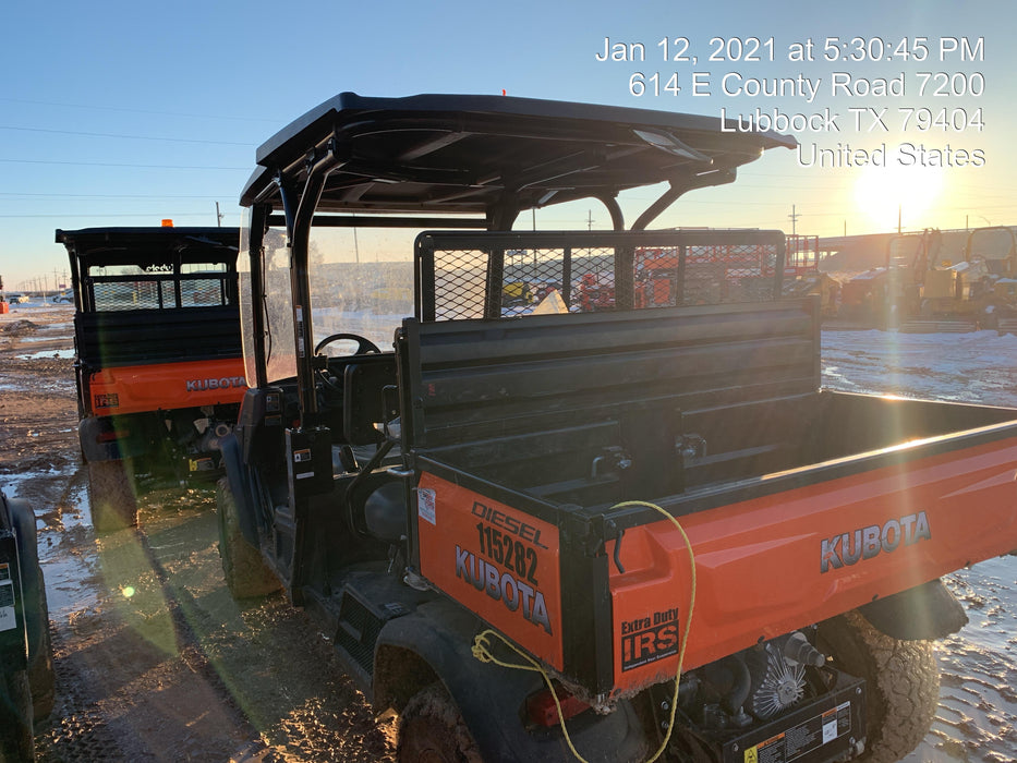 Kubota RTV-X1140W-H Kubota RTVX1140WH 4wd Utility Cart, LED Strobe, Windshield Tempered Glass, Plastic Canopy, Wire Harness Kit, Backup Alarm