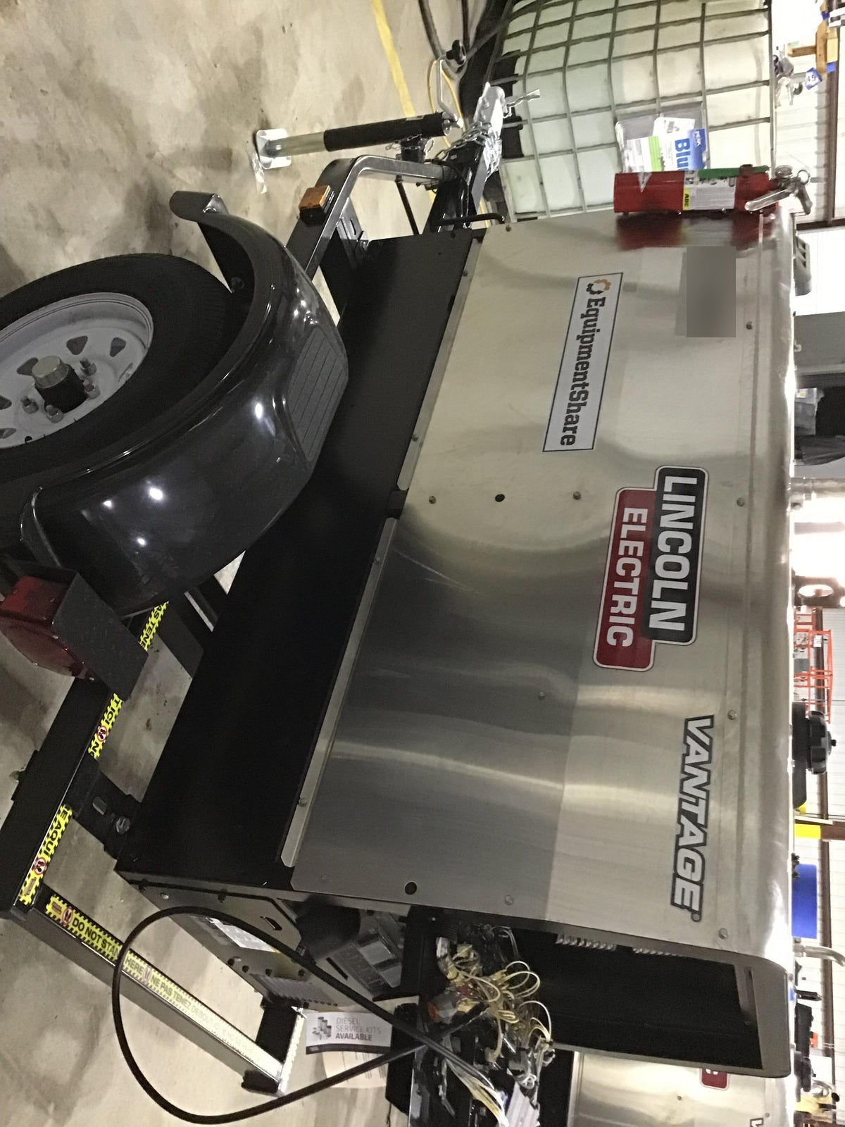 2019 Lincoln Electric Vantage 322 Welder Ready-Pak 3, Two wheel trailer, Fender and Light kit, Cable Rack