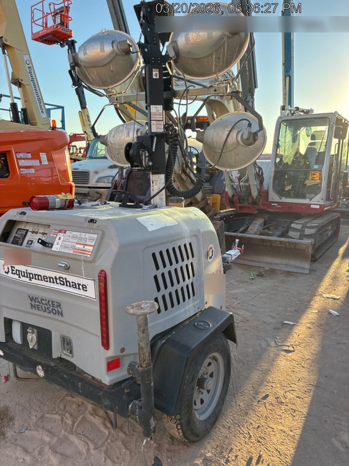 2019 Wacker Neuson LTV6L-MH Wacker Neuson LTV6L Mobile Light Tower w/Fuel Level Sensor Installed