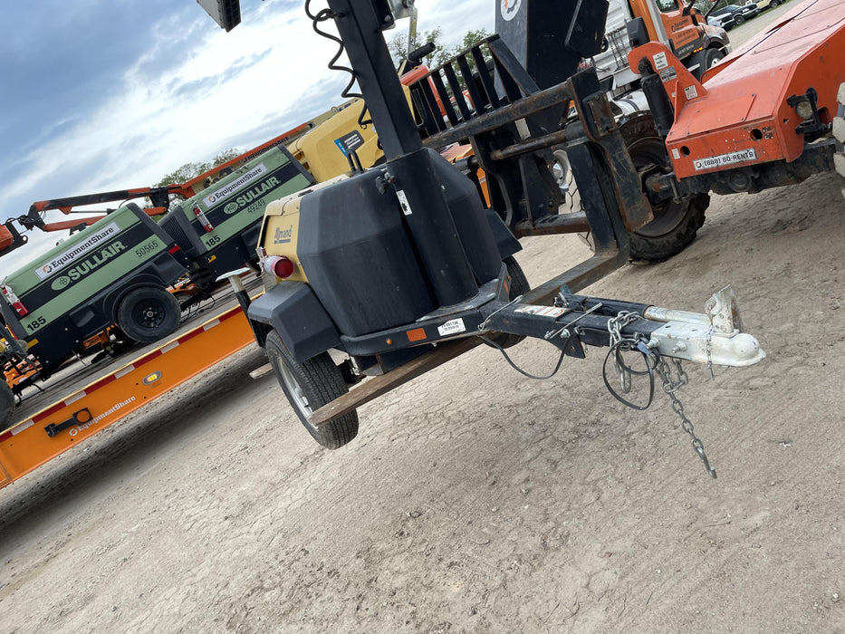 2022 Allmand NLV3GR (4) LED Light Fixture 350W, 23' Vertical Mast, 3kW Prime, Towable, Deep Sea L401, Leveling Jacks, Yanmar T4F 5.8hp