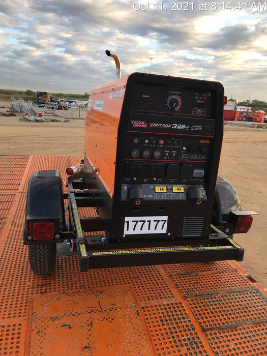 2021 Lincoln Electric Vantage 322 Vantage 322 Ready Pak 3 w/ Decals, ORANGE (includes trailer, cable rack, fender light kit) NO Telematics