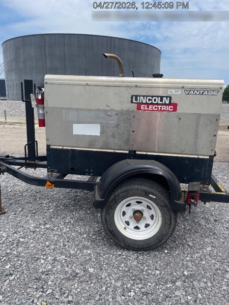 2019 Lincoln Electric Vantage 322 Welder Ready-Pak 3, Two wheel trailer, Fender and Light kit, Cable Rack