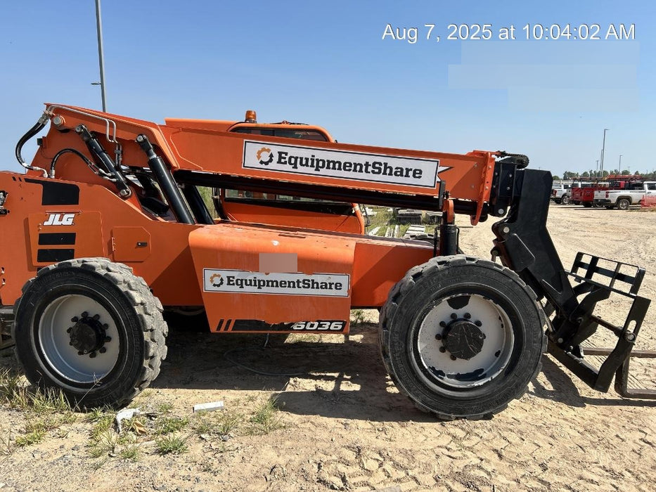 2019 Skytrak 6036 Cab/Heat/Air, Solid Tires, LED Work Lights, Beacon w/50" Carriage, 48" Pallet Forks