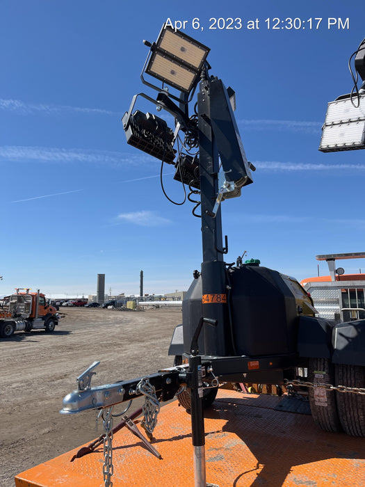 2022 Allmand NLV3GR (4) LED Light Fixture 350W, 23' Vertical Mast, 3kW Prime, Towable, ES Decals, T3