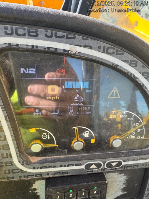 2019 JCB 512-56 109 HP w/Open ROPS, Beacon, Aux Hydraulics, Worklights, Solid Tires 60" Carriage/Forks